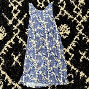 blue paisley H & M dress